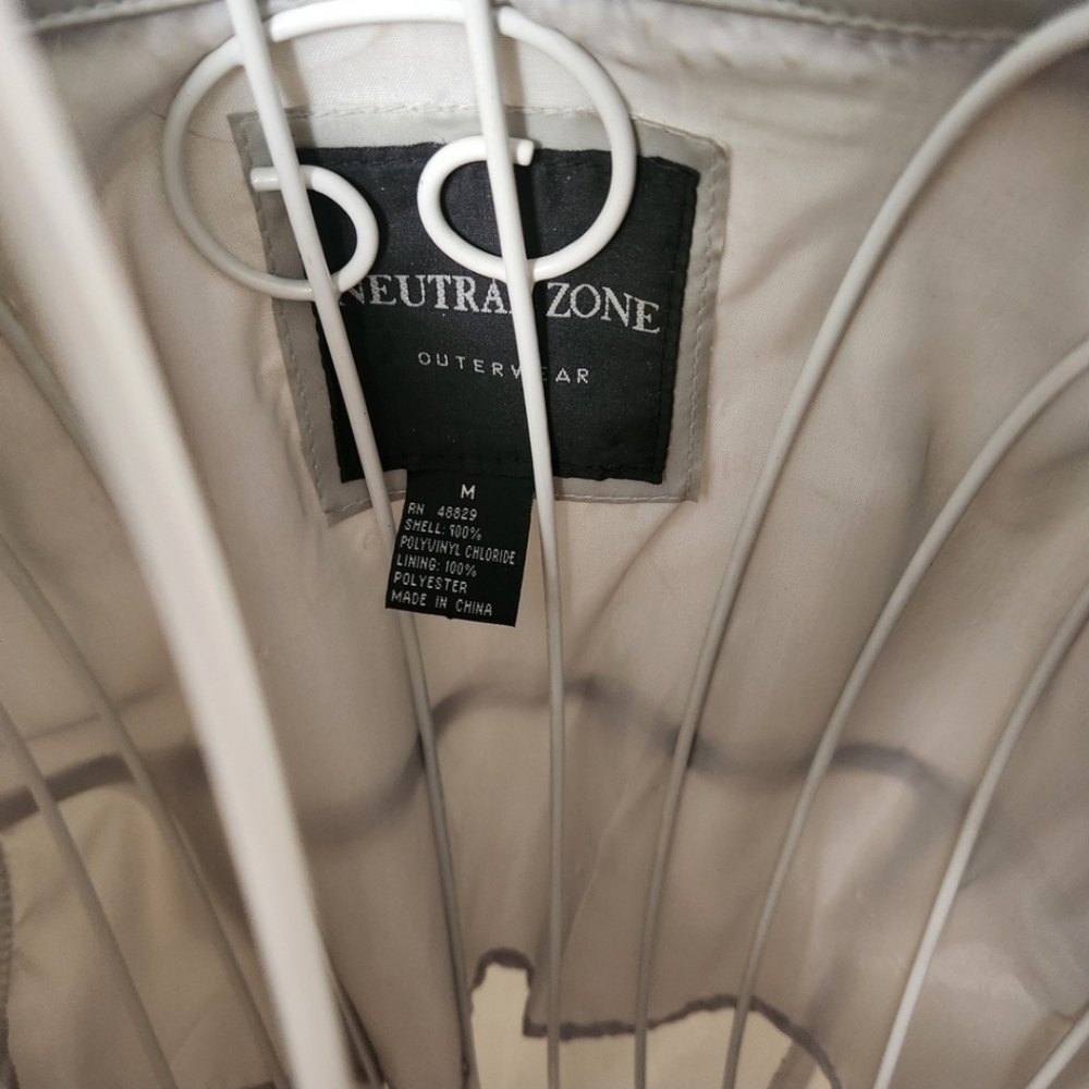 Vintage Silver Gray Tech Wear Vinyl Trench Jacket - Picture 2 of 14